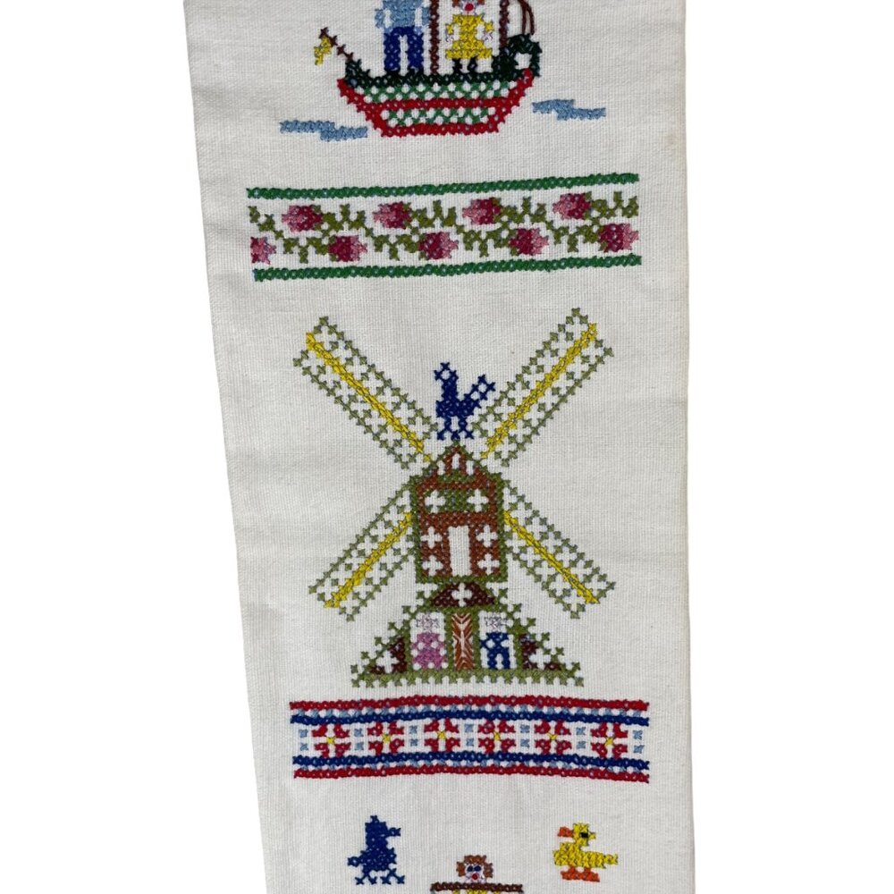 Columbia Minerva Corp 1973 Cross Stitch Bell Pull No 6536 Home Decor Folk Art - Picture 5 of 11